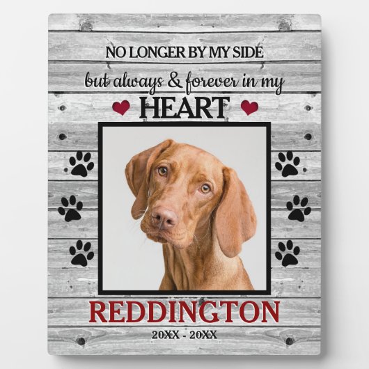 白モダン木家族ペット写真記念碑 フォトプラーク (正面)
