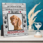 白モダン木家族ペット写真記念碑 フォトプラーク (側面)