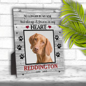 白モダン木家族ペット写真記念碑 フォトプラーク