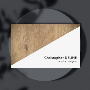 白モダン木幾何学模様インテリア設計者 名刺