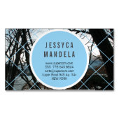 白モダン木材 マグネット名刺 (正面)