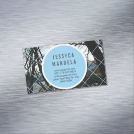 白モダン木材 マグネット名刺