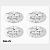 白モダン木目製品ラベルフローラロゴ 楕円形シール (シート)