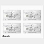 白モダン木目製品ラベルフローラロゴ 長方形シール (シート)