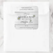 白モダン木粒製品ラベルデイジー花 スクエアシール (バッグ)