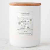 白モダン木粒製品ラベルデイジー花 フードラベル (正面)