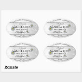 白モダン木粒製品ラベルデイジー花 楕円形シール (シート)