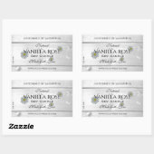 白モダン木粒製品ラベルデイジー花 長方形シール (シート)