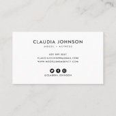 白モダン枠アクターモデル歌手ダンサーの写真 名刺 (裏面)