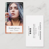白モダン枠アクターモデル歌手ダンサーの写真 名刺 (正面/裏面)