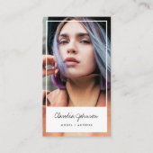 白モダン枠アクターモデル歌手ダンサーの写真 名刺 (正面)