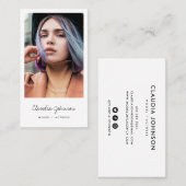 白モダン枠アクターモデル歌手ダンサーの写真 名刺 (正面/裏面)