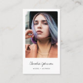 白モダン枠アクターモデル歌手ダンサーの写真 名刺 (正面)