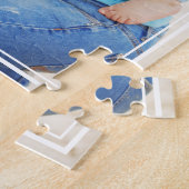 白モダン枠フルフォトファミリー ジグソーパズル (側面)