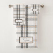 白モダン格子磁器 バスタオルセット (インサイチュ)