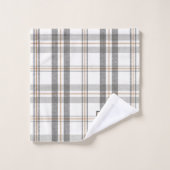 白モダン格子磁器 バスタオルセット (ウォッシュタオル)