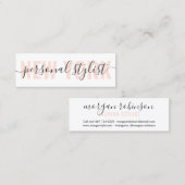 白モダン桃ファッションスタイリストスクリプトchic スキニー名刺 (正面/裏面)