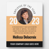 白モダン桃ブラック年功労者 フォトプラーク (正面)