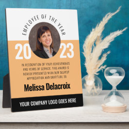 白モダン桃ブラック年功労者 フォトプラーク