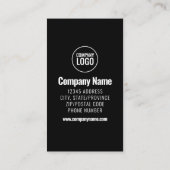 白モダン桃ブラック従業員写真 名刺 (裏面)