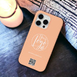 白モダン桃企業のロゴqrコード iPhone 15 pro maxケース<br><div class="desc">白モダンの桃のビジネス企業のロゴqrコード。おシンプル客様の会社に対す広告る効率的な方法。</div>