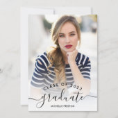 白モダン極小文字写真 招待状 (正面)