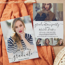 白モダン極小文字写真 招待状