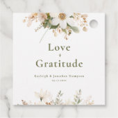 白モダン水色フローラ結婚の フェイバータグ (裏面)