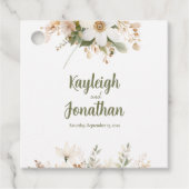 白モダン水色フローラ結婚式の引き出物 フェイバータグ (正面)