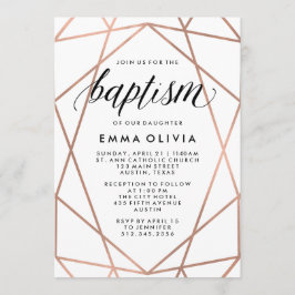 白モダン洗礼の幾何学 招待状