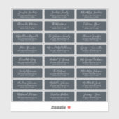 白モダン海軍の個人ゲスト住所 シール (シート)