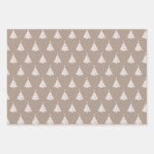 白モダン消色のクリスマスツリーパターン ラッピングペーパーシート (正面3)