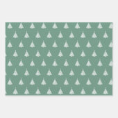 白モダン消色のクリスマスツリーパターン ラッピングペーパーシート (正面2)