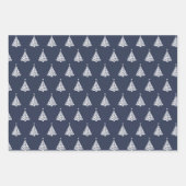 白モダン消色のクリスマスツリーパターン ラッピングペーパーシート (正面)