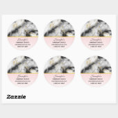 白モダン灰色の大理石と金ゴールドリボン事業 ラウンドシール (シート)