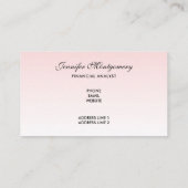 白モダン灰色の大理石と金ゴールドリボン 名刺 (裏面)