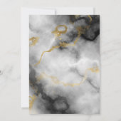 白モダン灰色の大理石&金ゴールドリボン サンキューカード (裏面)