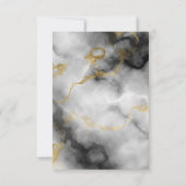 白モダン灰色の大理石、金ゴールドリボ結婚ン セーブザデート (裏面)