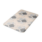 白モダン灰色の花柄ピンク バスマット (アングル)