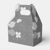 白モダン灰色の花柄 フェイバーボックス (裏面サイド)