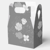 白モダン灰色の花柄 フェイバーボックス (オープン)