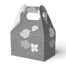 白モダン灰色の花柄