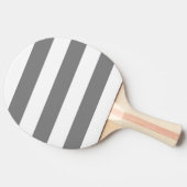白モダン灰色ミディアムグレストライプー 卓球ラケット (横)