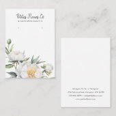 白モダン牡丹フローライヤリングディスプレイカード コーリングカード (正面/裏面)