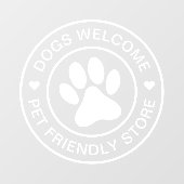 白モダン犬ウェルカムペットスフレンドリートア ウィンドウサイン (シート)