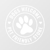 白モダン犬ウェルカムペットスフレンドリートア ウィンドウサイン (シート)