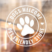 白モダン犬ウェルカムペットスフレンドリートア ウィンドウサイン (シート2)