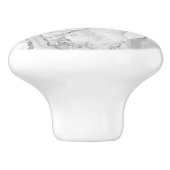 白モダン瑪瑙シルバー抽象芸術大理石 セラミックノブ (側面)