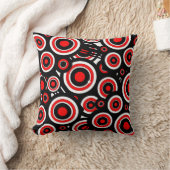 白モダン白の枕と円の赤 クッション (ブランケット)