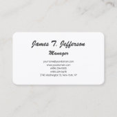 白モダン白ミニマル文字 名刺 (正面)